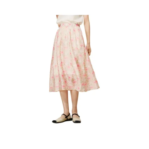 Fragment Casual Long Skirt Women's Pink