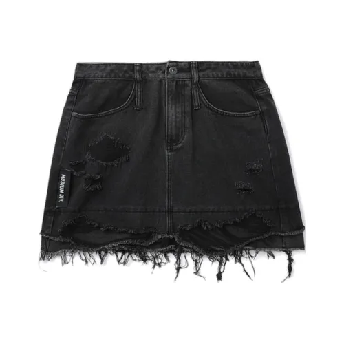 MUSIUM DIV Джинсовые короткие юбки Женские Черный