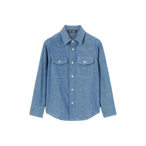 Loro Piana Детская одежда Stanley Рубашка T Рубашка Детский Синий