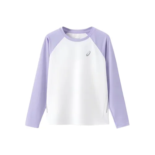 ASICS Белый Фиолетовый Унисекс T-Рубашки