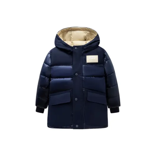 Levi's Зимний Удобный Двусторонний MID Длина Пуховик Темно-королевский синий Для детей 3-7 лет