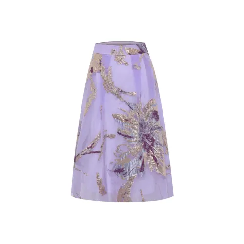 BBLLUUEE Повседневный длинный юбка женский туманно-фиолетовый