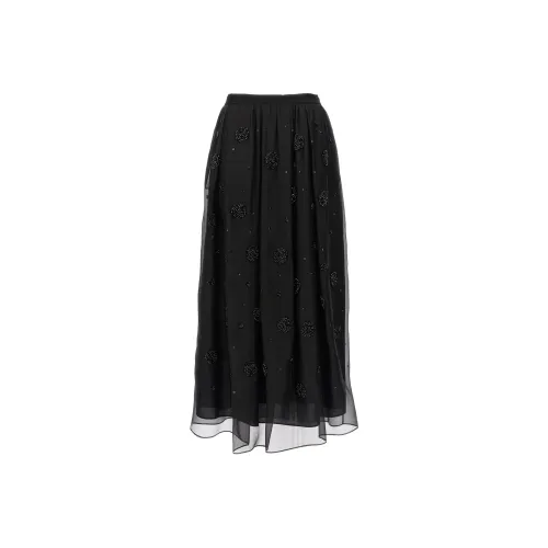 MaxMara Studio Повседневный Длинный Юбка Женские Черный