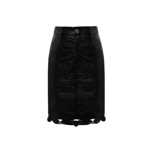 LULUALWAYS Повседневный Длинный Юбка Женские Черный