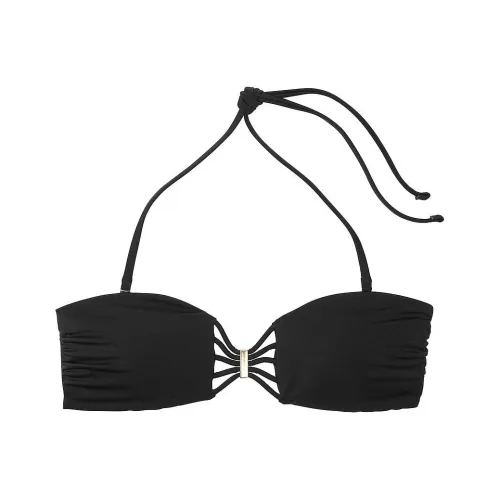 Victoria's Secret Розовый Archives Плавание Strappy Бандо Бикини Топ Черный Бикини Женские Черный