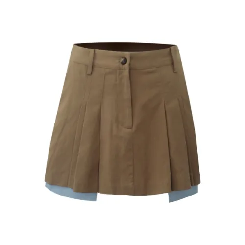 Little Pull Повседневные короткие юбки Женские Кофе