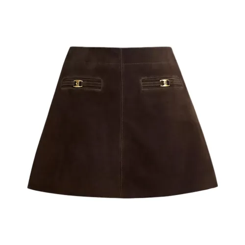 COACH Heritage Casual Short Skirts Women's Brown