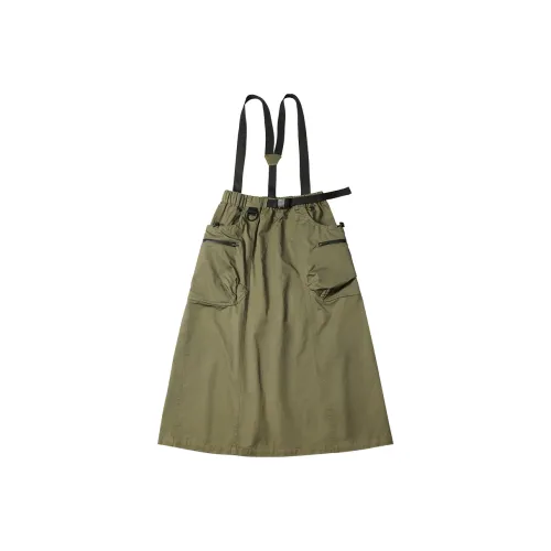 MOBI GARDEN Повседневная длинная юбка с бретелями дизайн женский мохово-зеленый