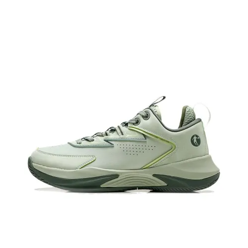 QIAODAN Slip-resistant Abrasion-resistant Low-top Basketball Shoes Men's Green QIAODAN Противоскользящие Износостойкие Низкие Кеды для баскетбола Мужские Зеленые