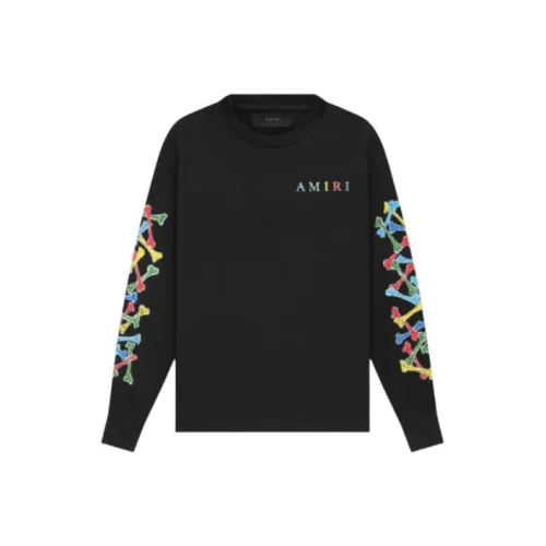 AMIRI Детская одежда BONES SCRIBBLE Длинный рукав Т-рубашка Детская Черная