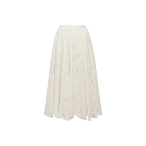DIOR Расклешенный MID Длина Юбка Повседневный Длинный Юбка Женская Белая