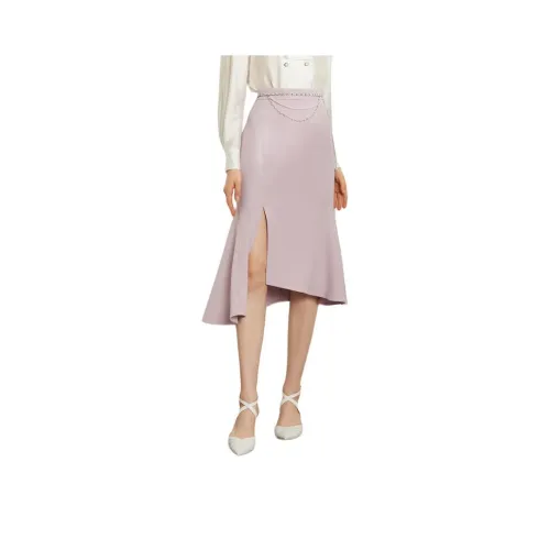 Anmani Повседневный Длинный Юбка Женская Дымчатый Фиолетовый