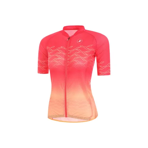 CASTELLI 081 Furong Красный и Оранжевый Женские Гоночные костюмы / Мотоциклетные костюмы