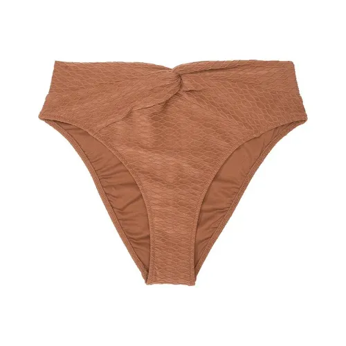 Victoria's Secret Розовый Mix Match Высокая Обхват талии Твист Cheeky Бикини Низ C Плавки Женские Карамель