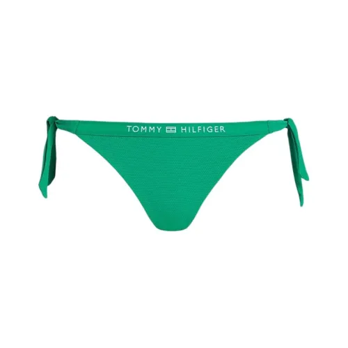 Tommy Hilfiger Tonal Логотип Боковая сторона Галстук Bikini Bottoms Плавки Женские Зеленый