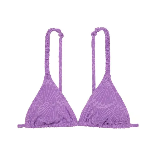 Victoria's Secret Розовый Scrunchie Бикини Треугольный Топ Глейзированный Фиолетовый Бикини Женские Фиолетовый