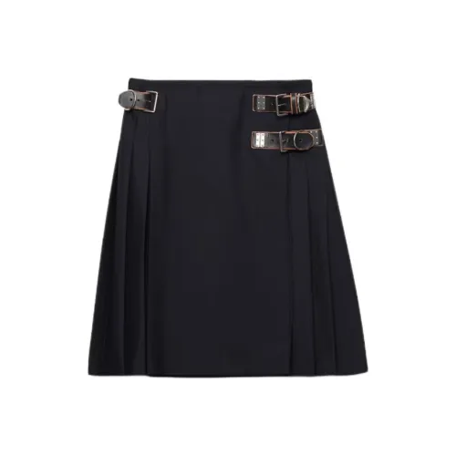 PRADA SS25 Повседневные короткие юбки Женские Синие