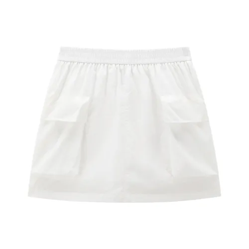 PEACEBIRD Повседневные короткие юбки Женские Белые