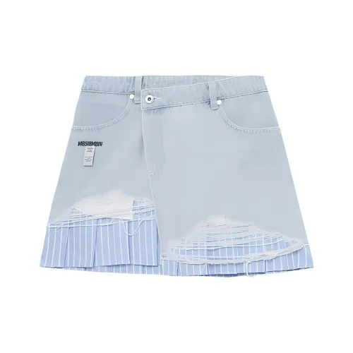 MUSIUM DIV Джинсовые короткие юбки Женские Blue