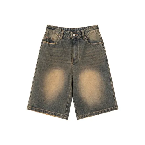 NO ONE ELSE Джинсовые шорты Женские Темно-джинсовый синий