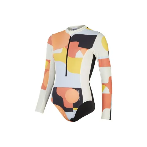 Speedo x Folk Ван-Пис Купальник Женские Страстный красный Wave С принтом