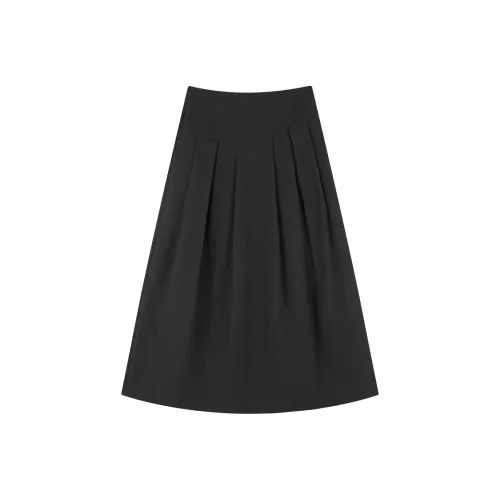 PEACEBIRD Повседневные короткие юбки Женские Черный