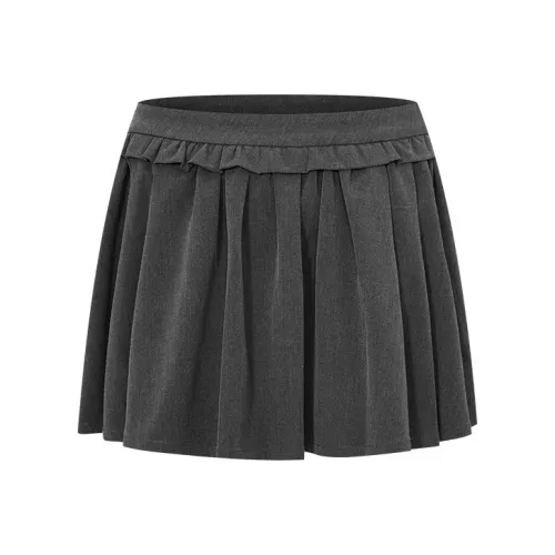 URBAN REVIVO Средне-серый Женские Повседневные Короткие Юбки