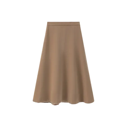 Romon Повседневный Длинный Юбка Женские Кофе