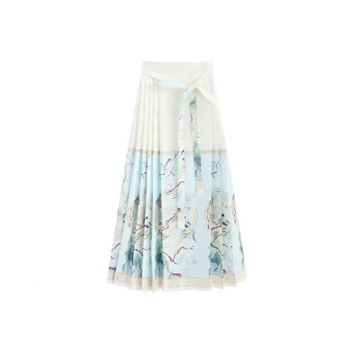 SNZX Повседневный Длинный Юбка Женские Экрю