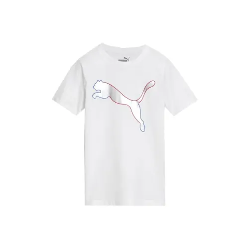 PUMA POWER Big Cat Логотип Big Детский Т-Рубашка Детская Белая