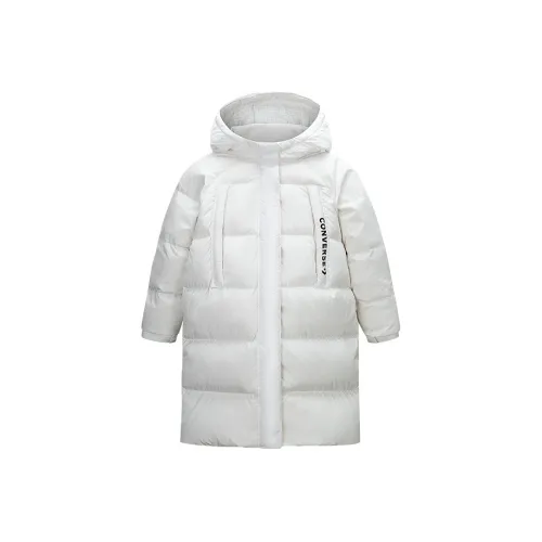 Конверс Пуховик Классический стиль Белый Подростки