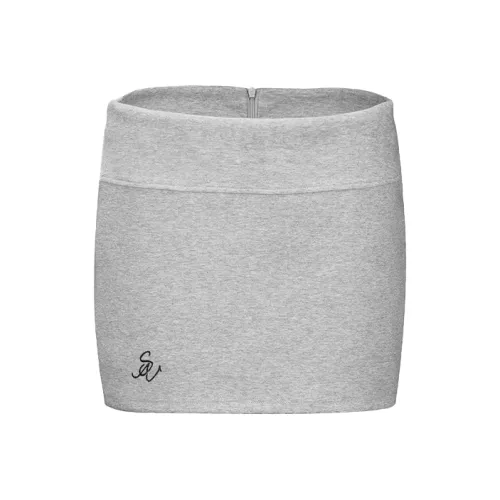 INSLIISA Повседневная короткая юбка женская серого цвета