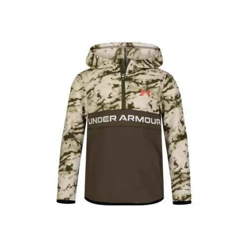 Under Armour Флис Мраморный Логотип Полузакрытый Свитшот Малыш Зеленый