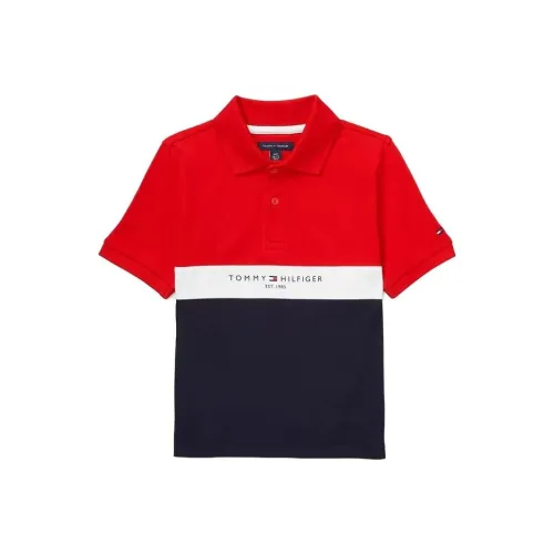 Tommy Hilfiger Детская одежда Seated Форма Флаг Блок POLO Топы Румяна Красный Поло Красный Детский