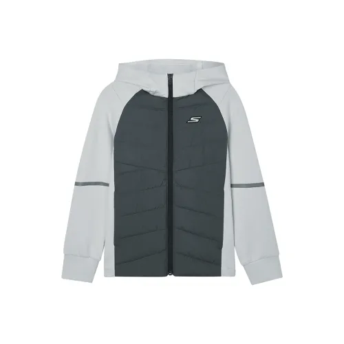 Skechers Kids Пуховик устрично-серого цвета для подростков
