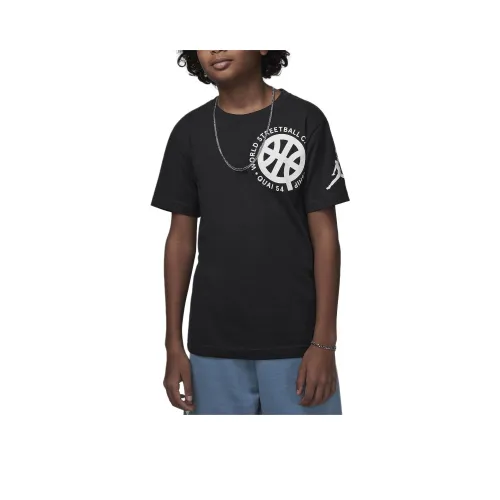 Джордан Темный Черный Школьный возраст T-рубашки