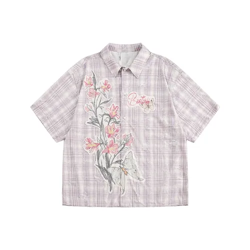 YPUT Розово-фиолетовые Клетчатые Женские Рубашки