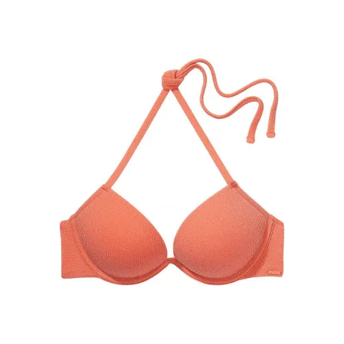 Victoria's Secret Розовый Супер PUSH Вверх UNDERWIRE Бикини Топ Deep Коралловый Бикини Женские Апельсин
