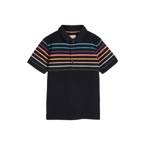 Paul Smith Детский топ 2 13 лет Темно-синий 'ARTIST Stripe' Engineered Поло Морской синий Детский