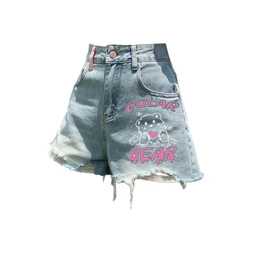 POLAR BEAR Джинсовые шорты Женские Светло-синие