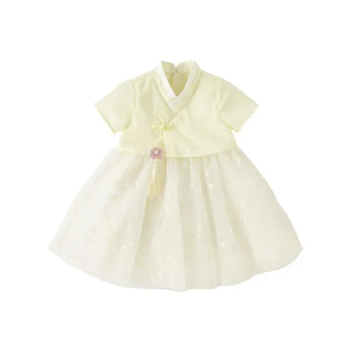 DAVE BELLA Платье из серии From The Eastern Series Светло-желтое Детское