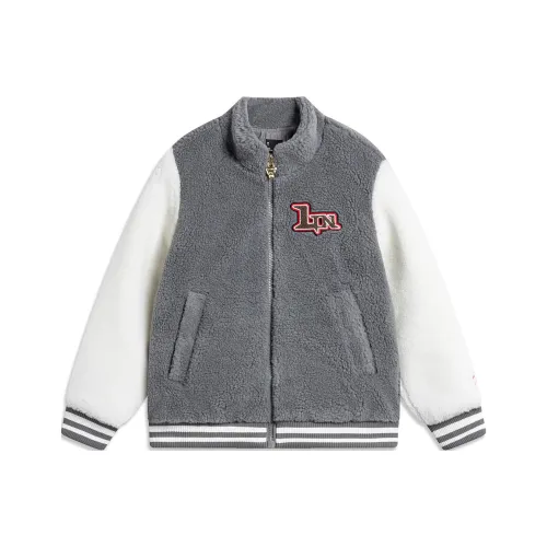 LINING YOUNG Бархат Feel Куртка Детская Девять ТОНОВ Серого и Молочно-Белый