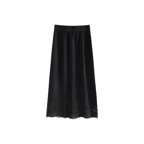Акомодация Повседневная Длинная Юбка Женская Черная