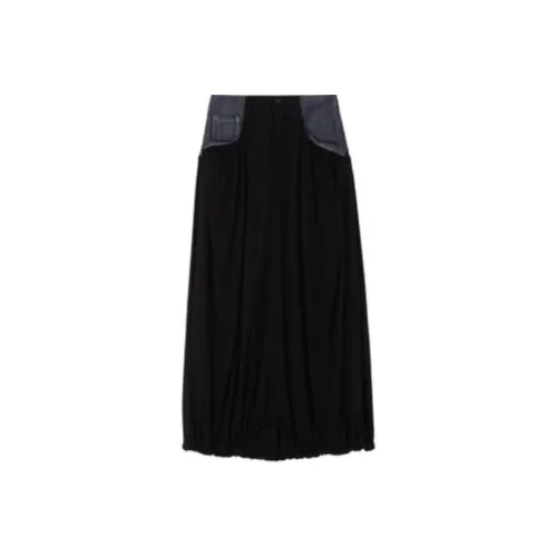 Yohji Yamamoto Индиго Женские Повседневные Длинные Юбки
