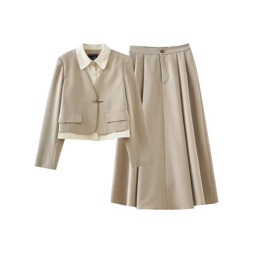 OUNIXUE Комплект с юбкой Женские Хаки