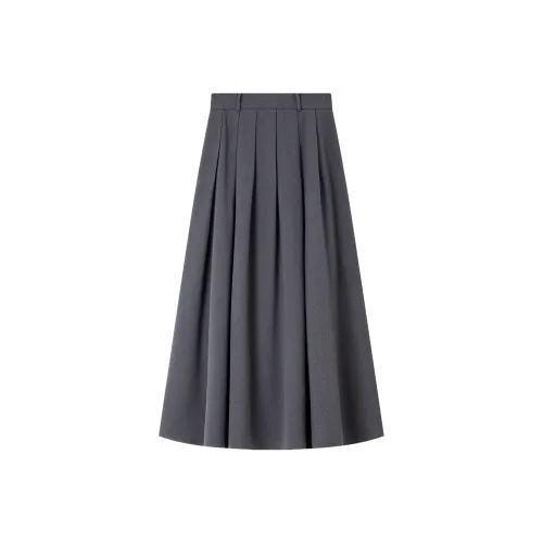 VIMLY Повседневный Длинный Юбка Женская Темно-Серый