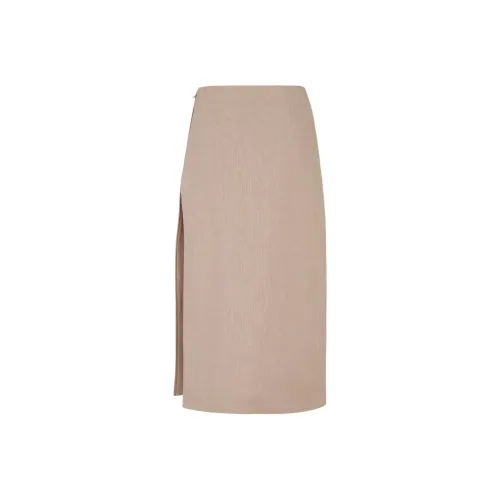 FENDI SS25 Повседневный Длинный Юбка Женские Бежевый