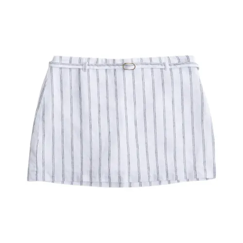 Abercrombie＆Fitch Повседневные короткие юбки Женские Белые Полосы