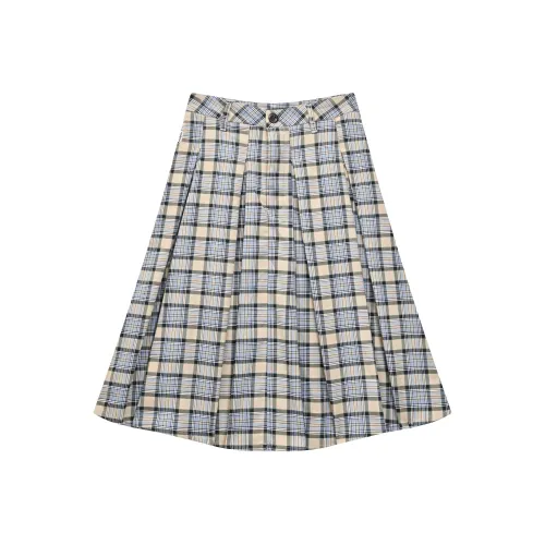 madgood Повседневная длинная юбка унисекс синяя черная клетка