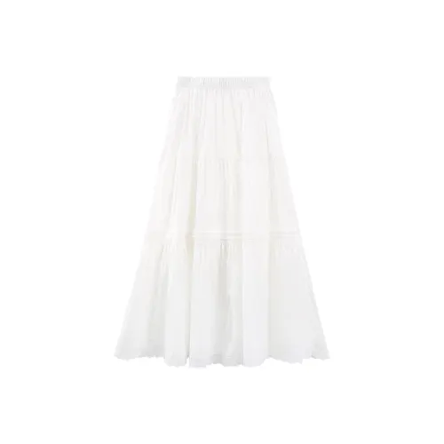 A paradise for awakening Повседневный Длинный Юбка Женская Белая